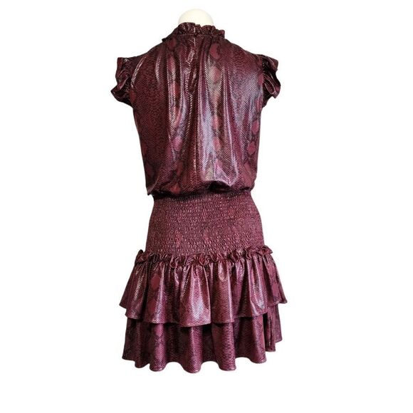 TCEC dress snakeskin print drop waist burgundy whimsigoth Dark Romance S - Picture 3 of 5
